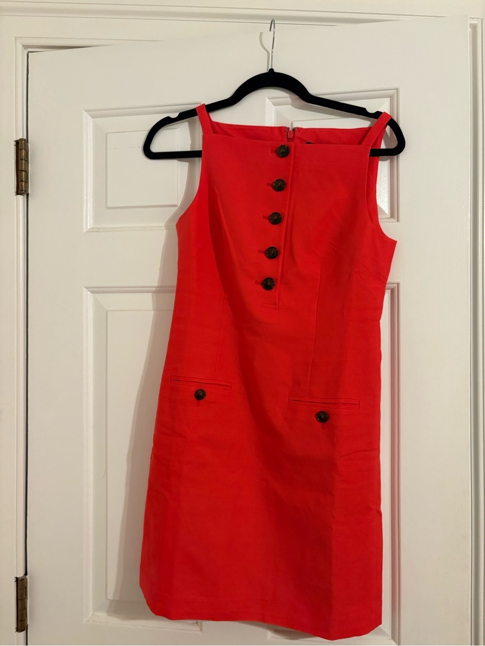 Mini sheath dress in Gramercy linen blend - California Poppy